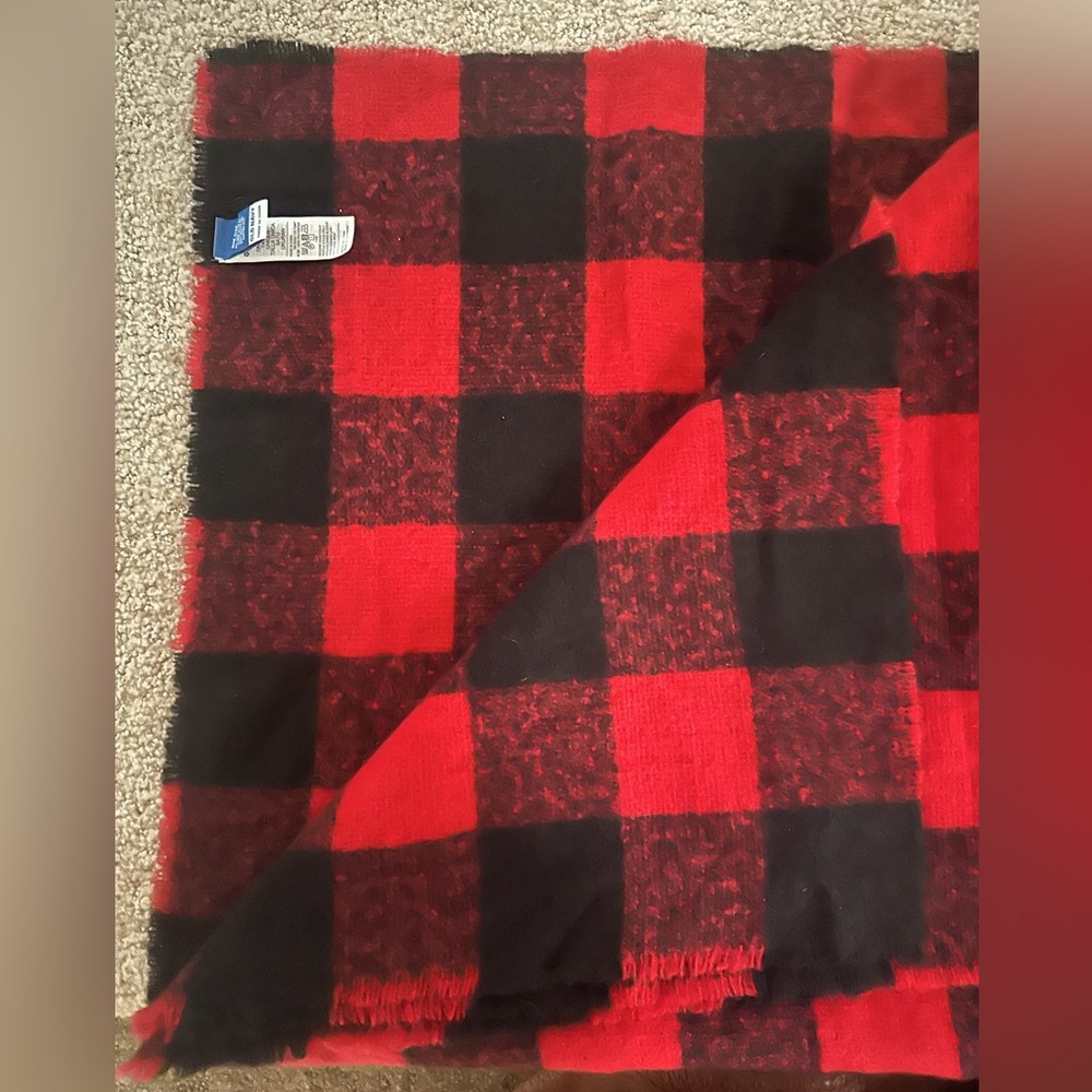 Old Navy Black & Red Checkered Scarf